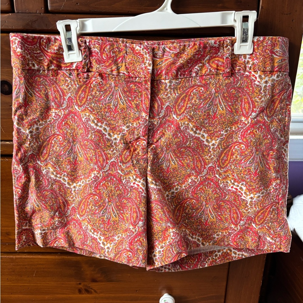 Talbot’s Paisley Orange/ Red Print Women's Shorts, size 12